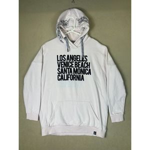 Superdry Hoodie Adult Medium White California Pullover‎ Sweatshirt Mens